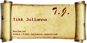 Tikk Julianna névjegykártya